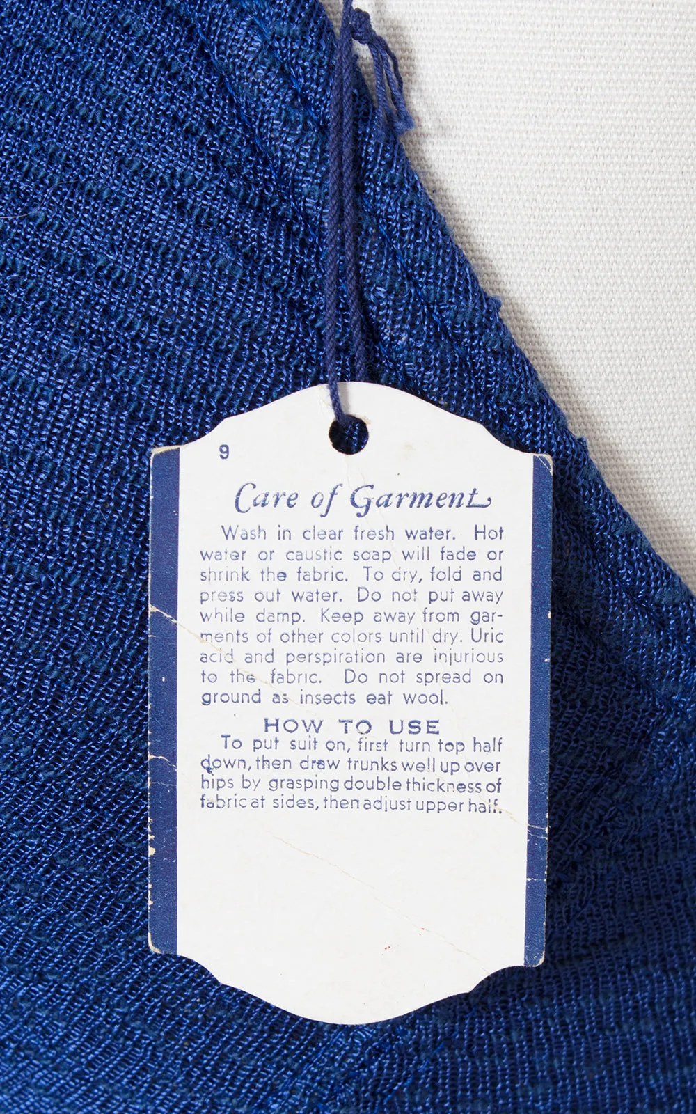 1930s Deadstock Royal Blue Knit Open Back Swimsuit | x-small