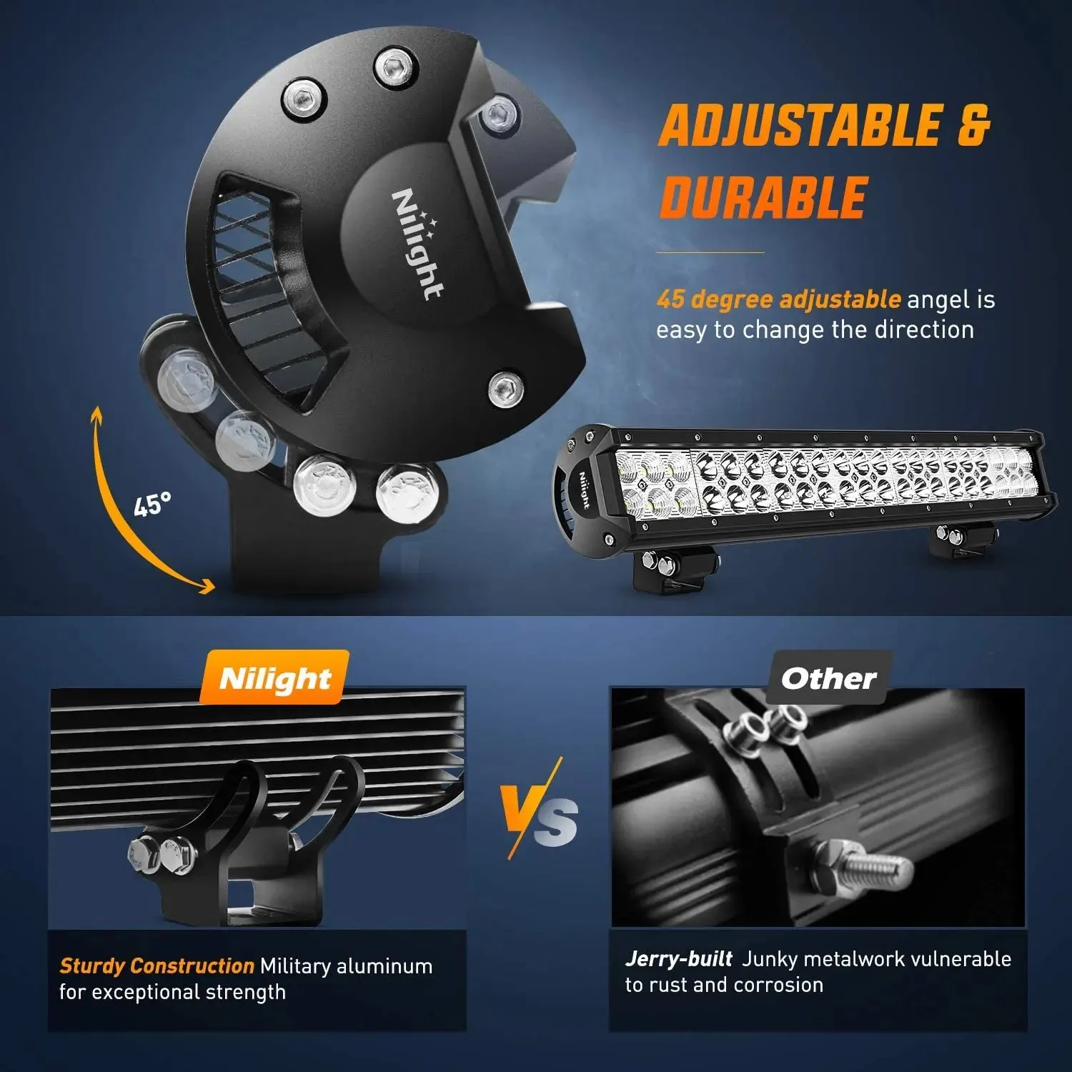 20 Inch 126W Double Row Spot Flood Led Light Bar