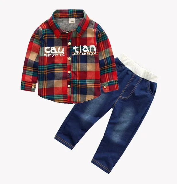 2017 Boys Spring Two Fake Clothing Sets Kids Boys Button Letter Bow Suit Sets Children Jacket   Pants 2 pcs Clothing Set Baby