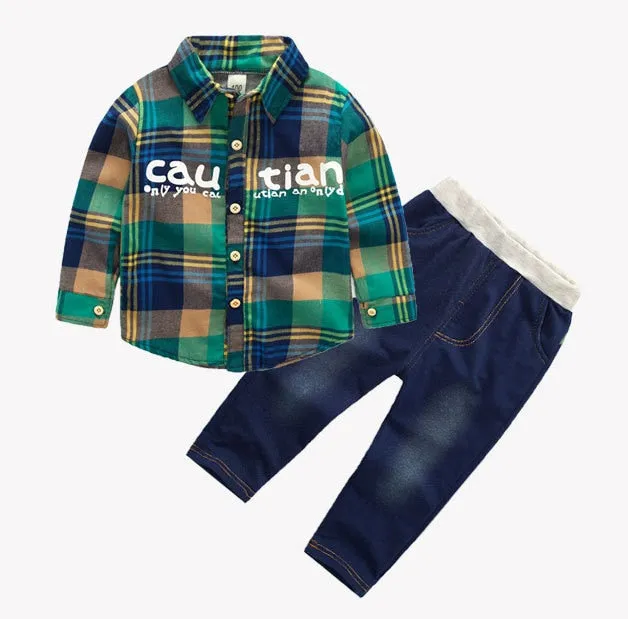 2017 Boys Spring Two Fake Clothing Sets Kids Boys Button Letter Bow Suit Sets Children Jacket   Pants 2 pcs Clothing Set Baby