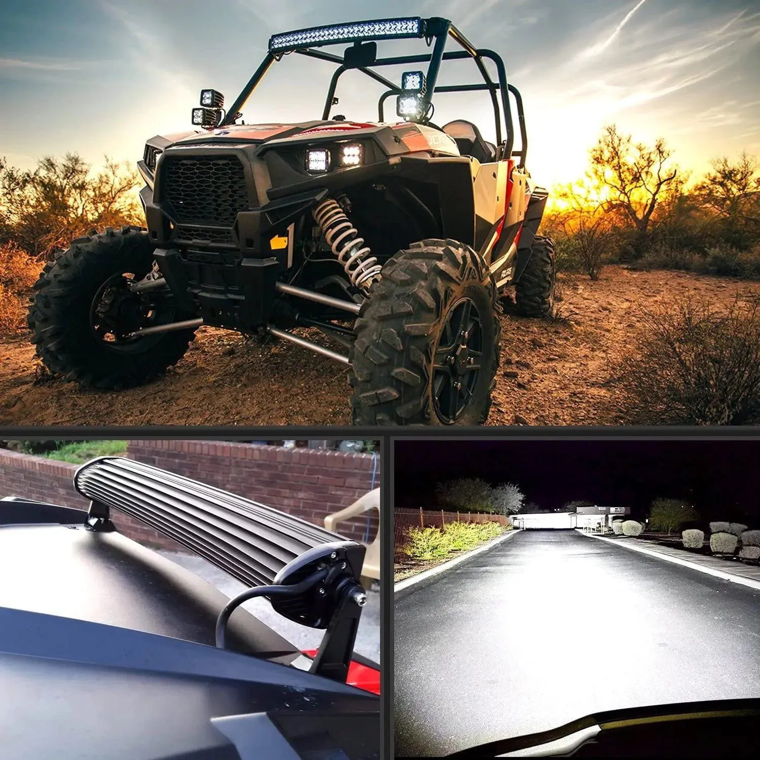 22 Inch 120W Double Row Curved Spot Flood LED Light Bar