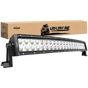 22 Inch 120W Double Row Curved Spot Flood LED Light Bar