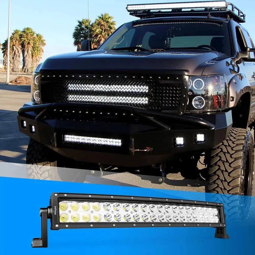 22 Inch 120W Double Row Curved Spot Flood LED Light Bar