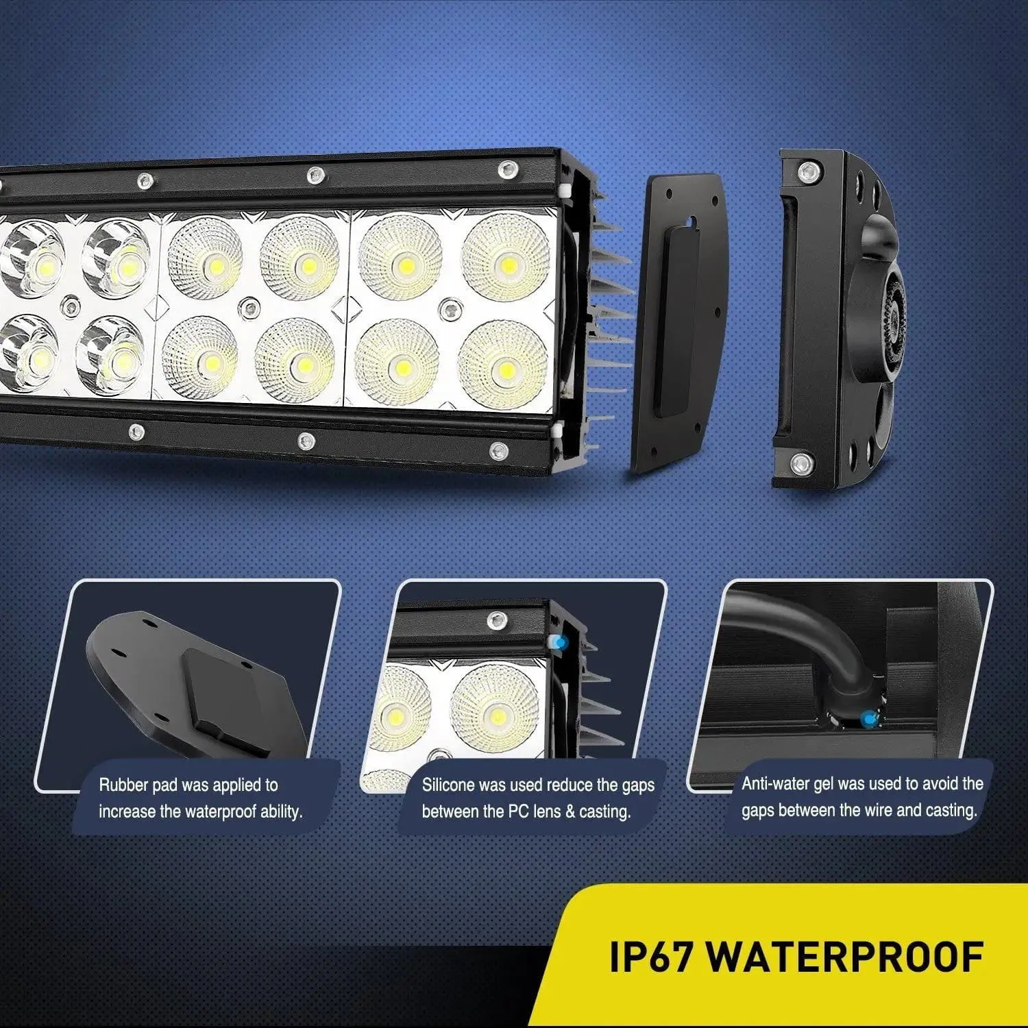 22 Inch 120W Double Row Curved Spot Flood LED Light Bar
