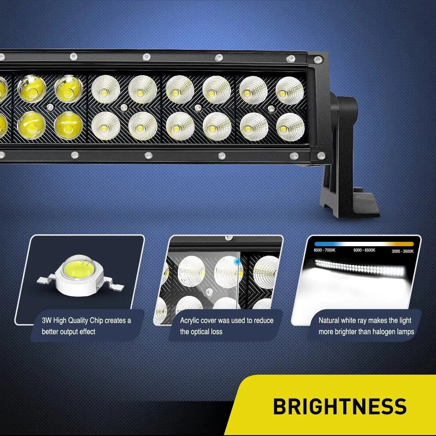 32 Inch 180W Double Row Black Curved Spot Flood LED Light Bar