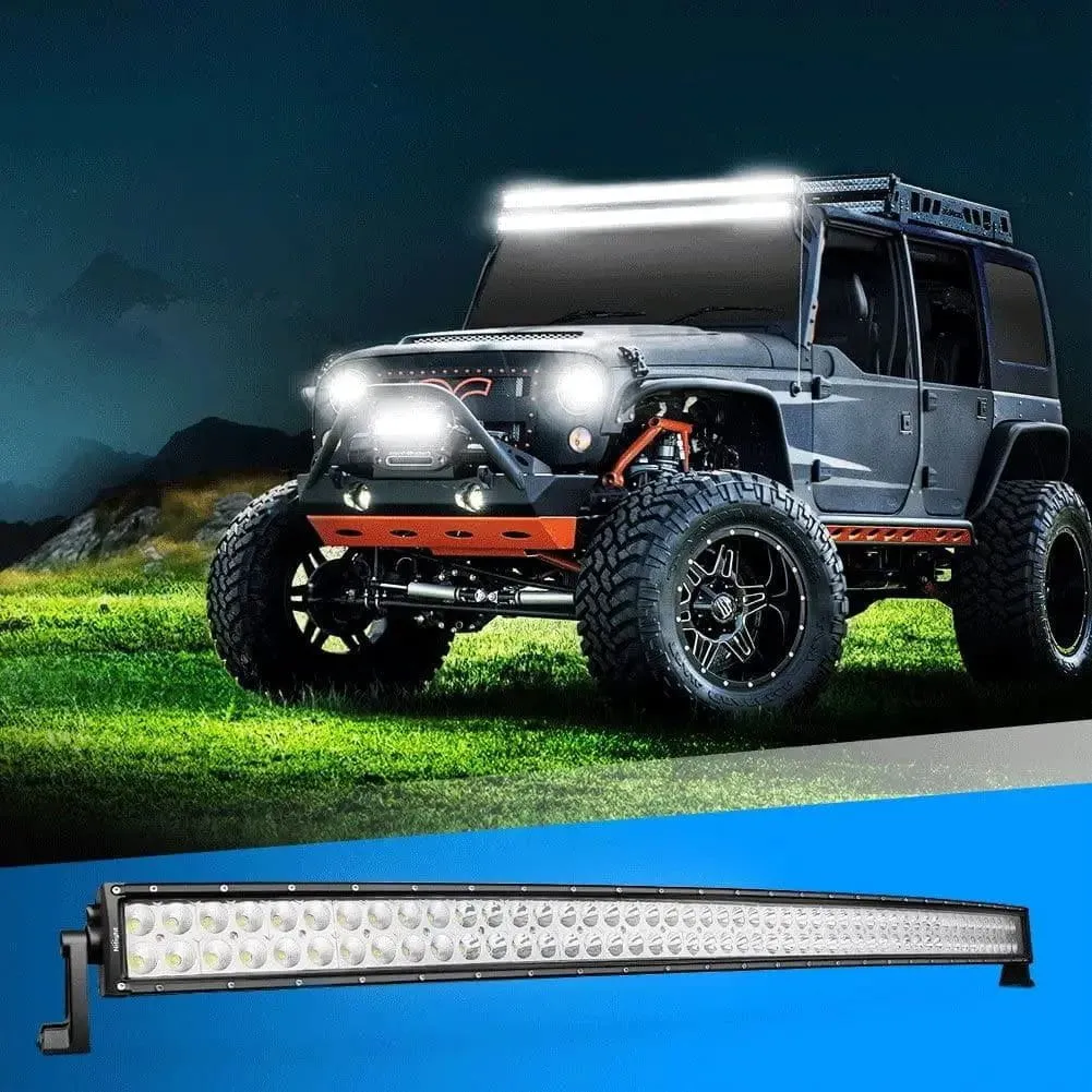 50 Inch 288W Double Row Curved Spot Flood LED Light Bar