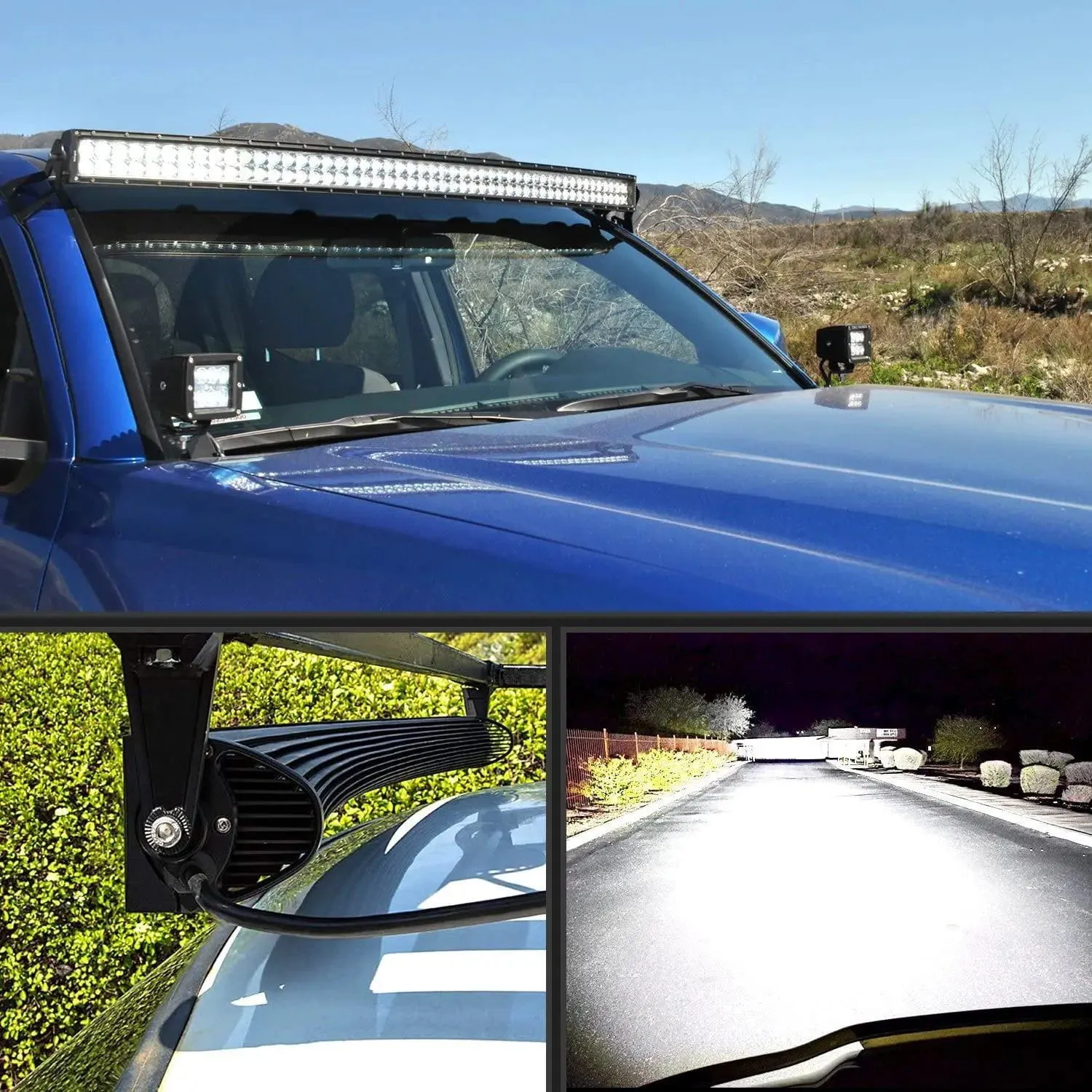 50 Inch 288W Double Row Curved Spot Flood LED Light Bar