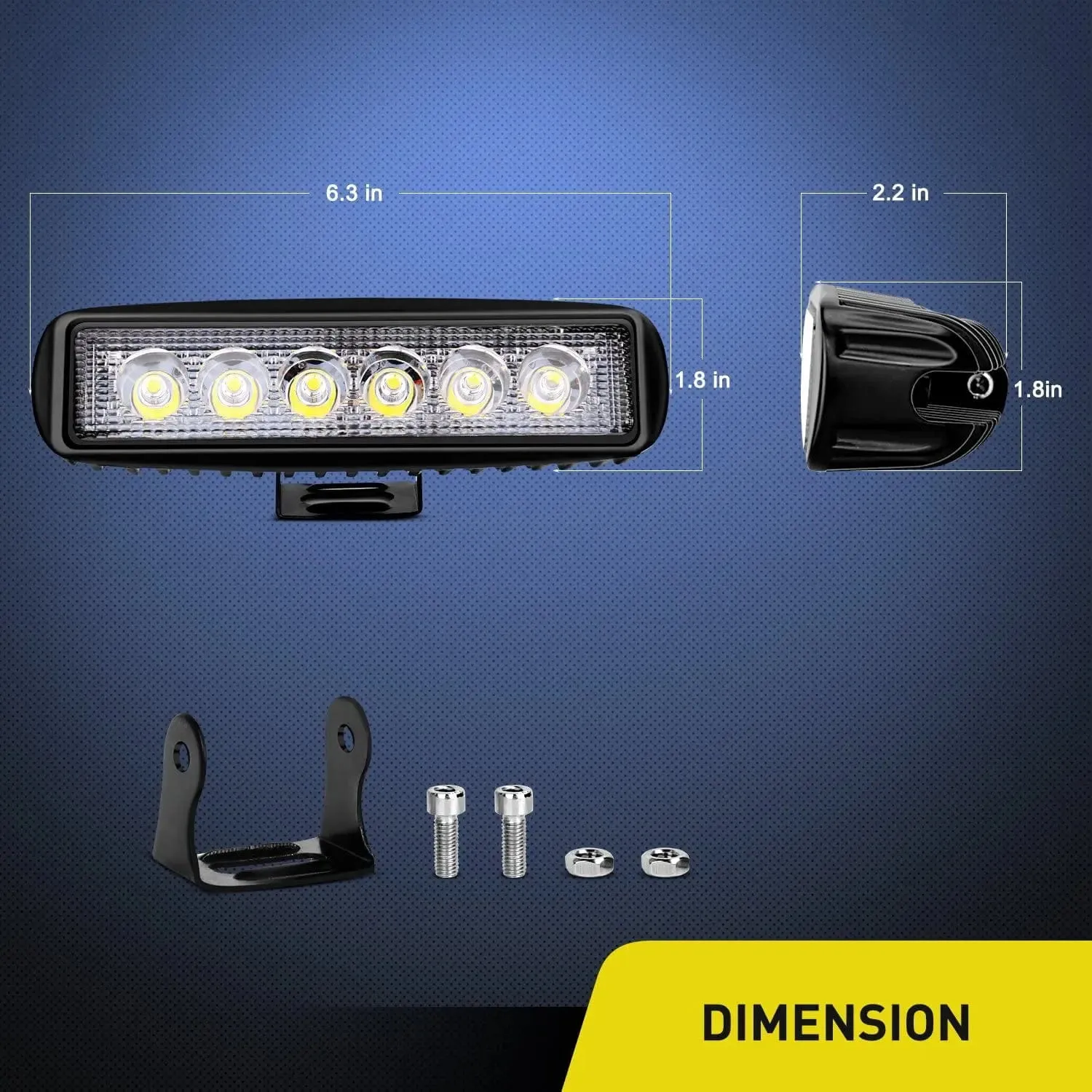 6.3 Inch 18W Spot LED Work Light (Pair)