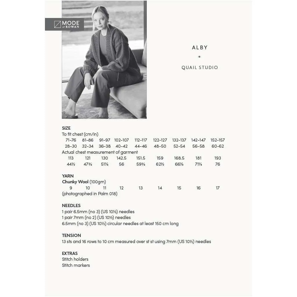 Alby Long Cardigan - Official Printed Pattern - MODE at Rowan