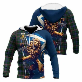 Allison Tartan Family Crest Knitted Hoodie with Scottish Majestic Lion
