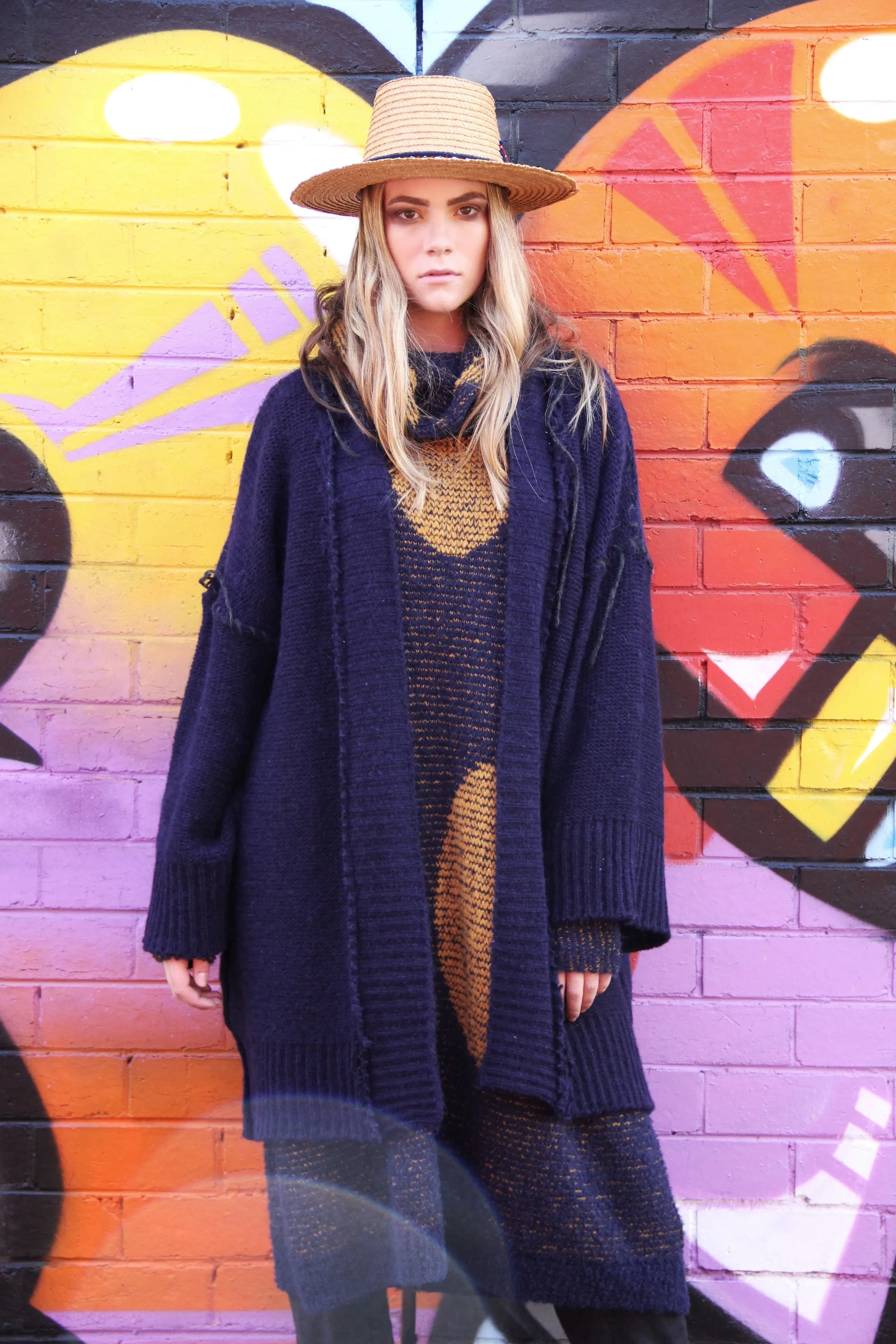 Alpaca kimono ribbed cardigan - Oat