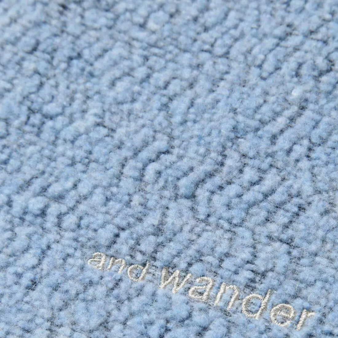 And Wander Womens Re Wool Jq Stand Zip Light Blue