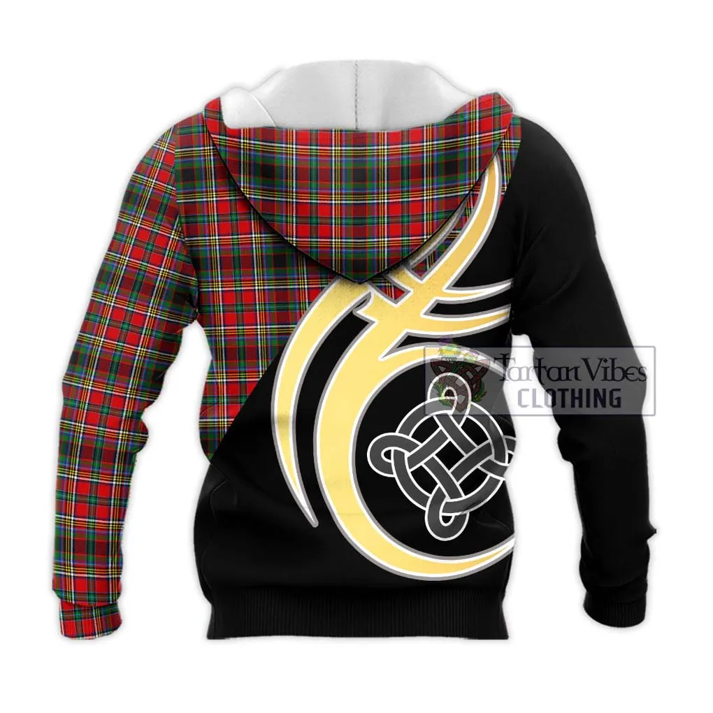 Anderson of Arbrake Tartan Knitted Hoodie with Family Crest and Celtic Symbol Style