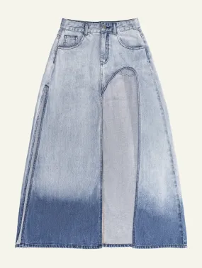 Asymmetrical Split Ombre Skirt