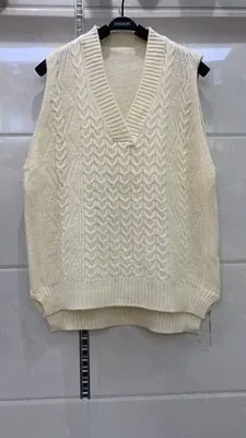 Autumn Women's Sweater Vest V-neck Sleeveless Irregular Casual Loose Knitted Pullover Tops Female Outerwear