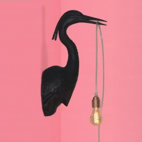 Beautiful Heron Wall Light in Black