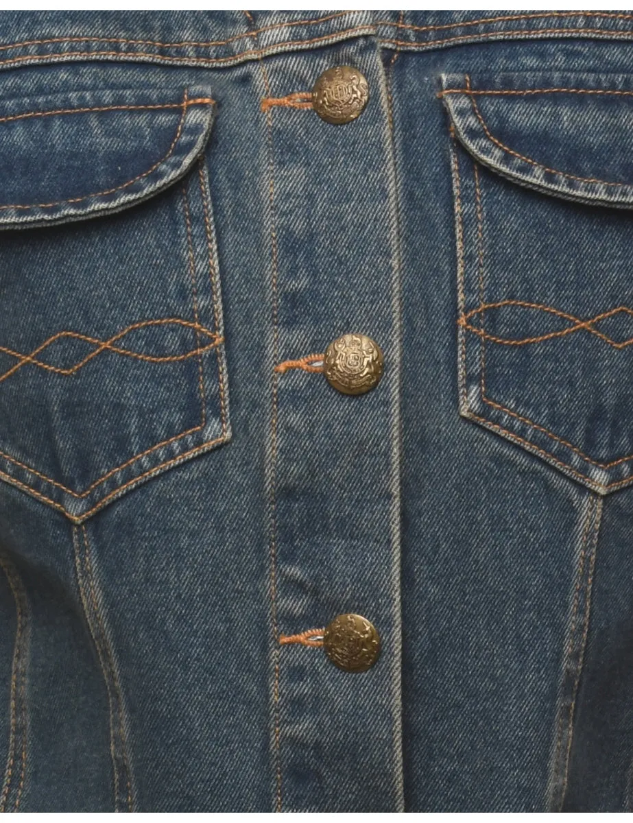 Button Front Denim Jacket - S