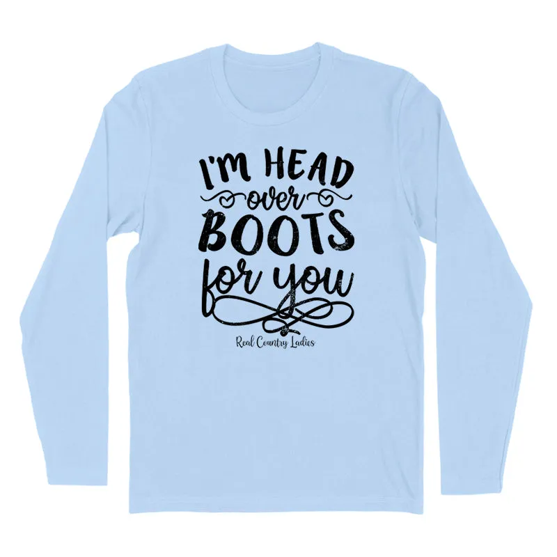 I'm Head Over Boots For You Black Print Hoodies & Long Sleeves