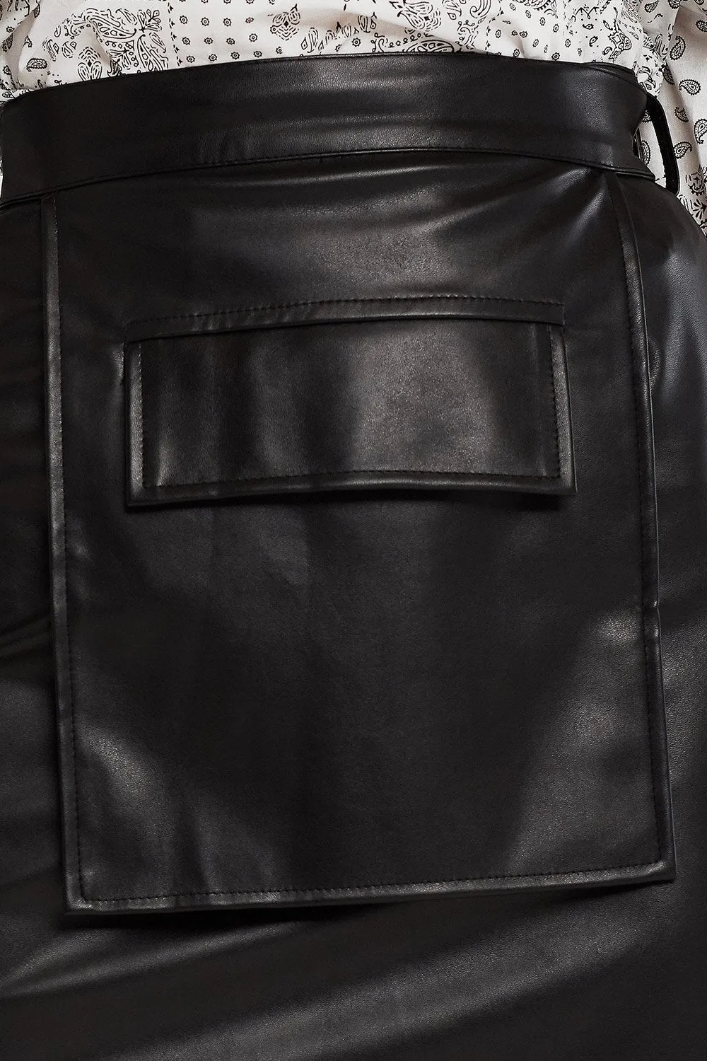 Julia Pleather Skirt And Pocket Belt Set