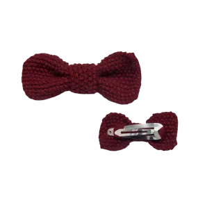 Large knit hairbow (kids) - Clip Berry