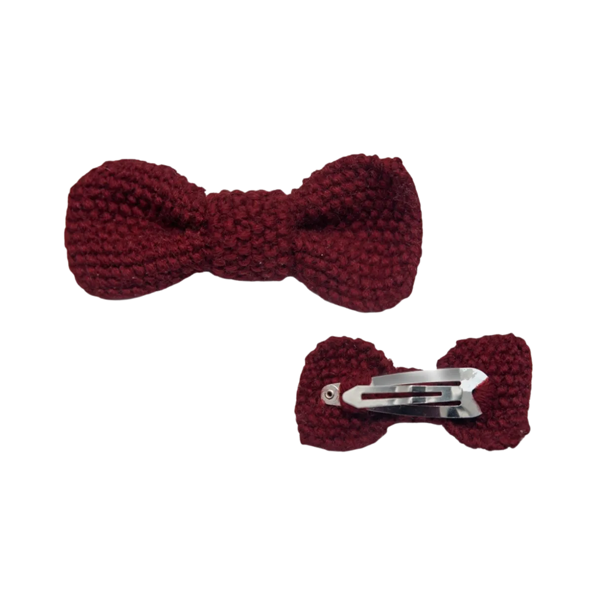 Large knit hairbow (kids) - Clip Berry
