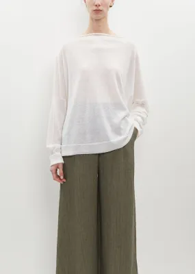 Linen-Cashmere Knit Chunky Boatneck