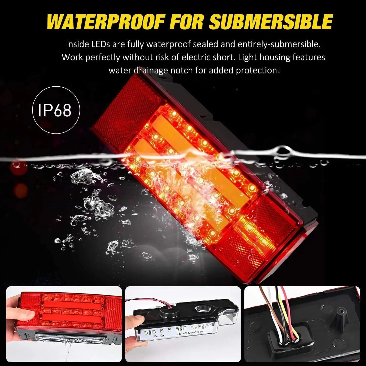 Rectangular LED Trailer Light Kit (Pair)