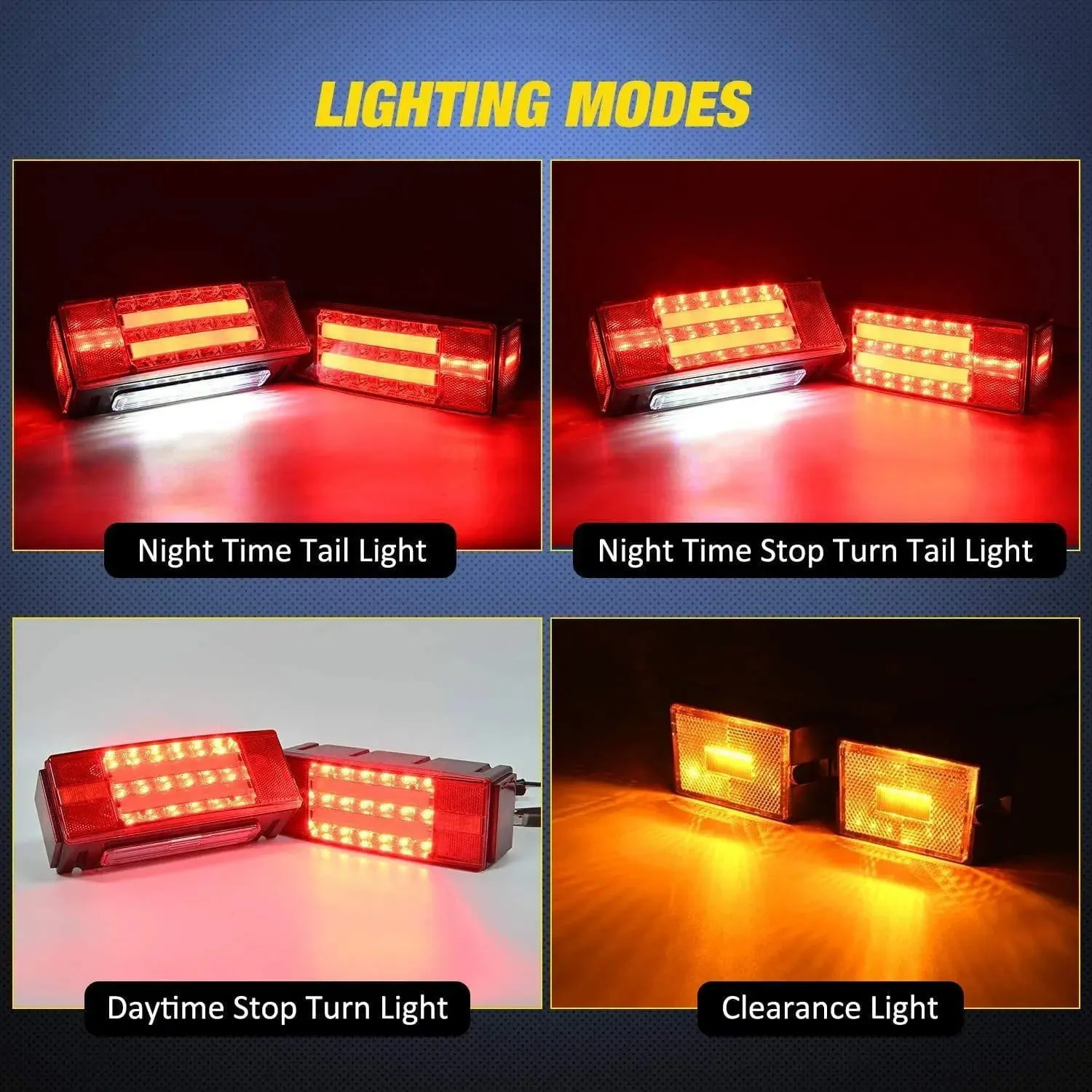 Rectangular LED Trailer Light Kit (Pair)