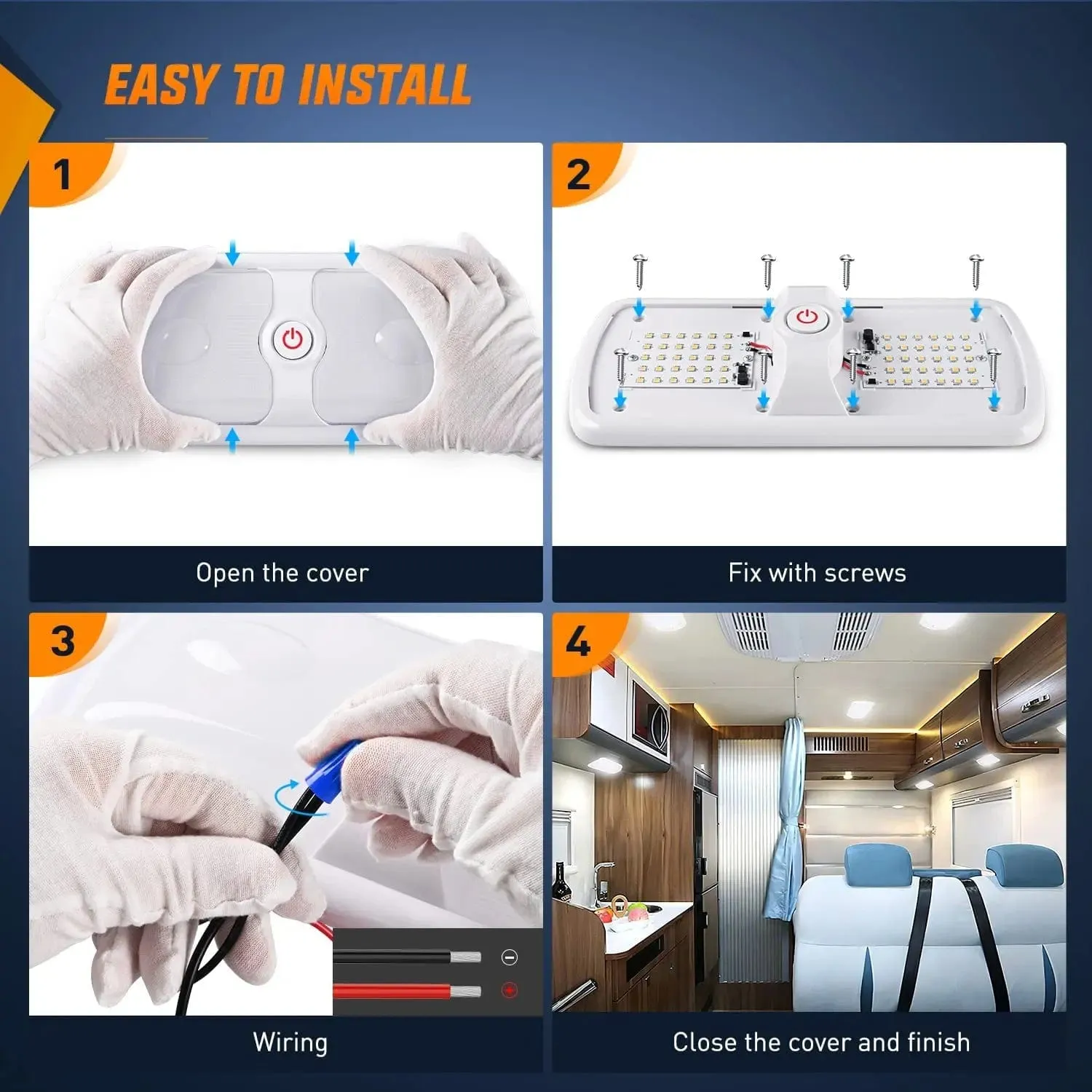 RV Interior Ceiling White LED Lights 5Pcs