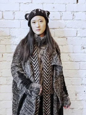 Spinal mesh chevron trim coatigan
