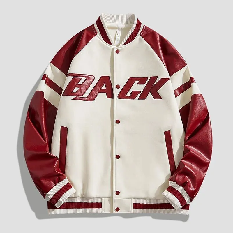 Spring and Autumn New Fashion Trend PU Leather Baseball Coat Men's Casual Loose Comfortable Large Size High Quality Jacket