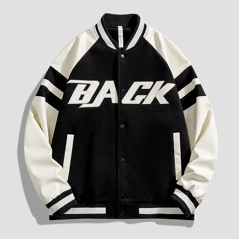 Spring and Autumn New Fashion Trend PU Leather Baseball Coat Men's Casual Loose Comfortable Large Size High Quality Jacket