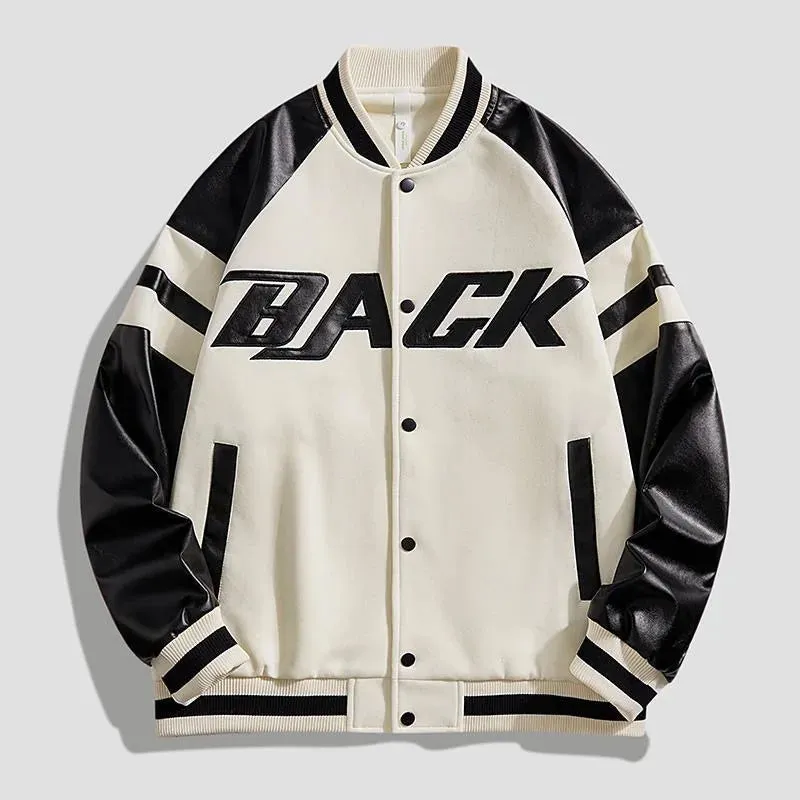 Spring and Autumn New Fashion Trend PU Leather Baseball Coat Men's Casual Loose Comfortable Large Size High Quality Jacket